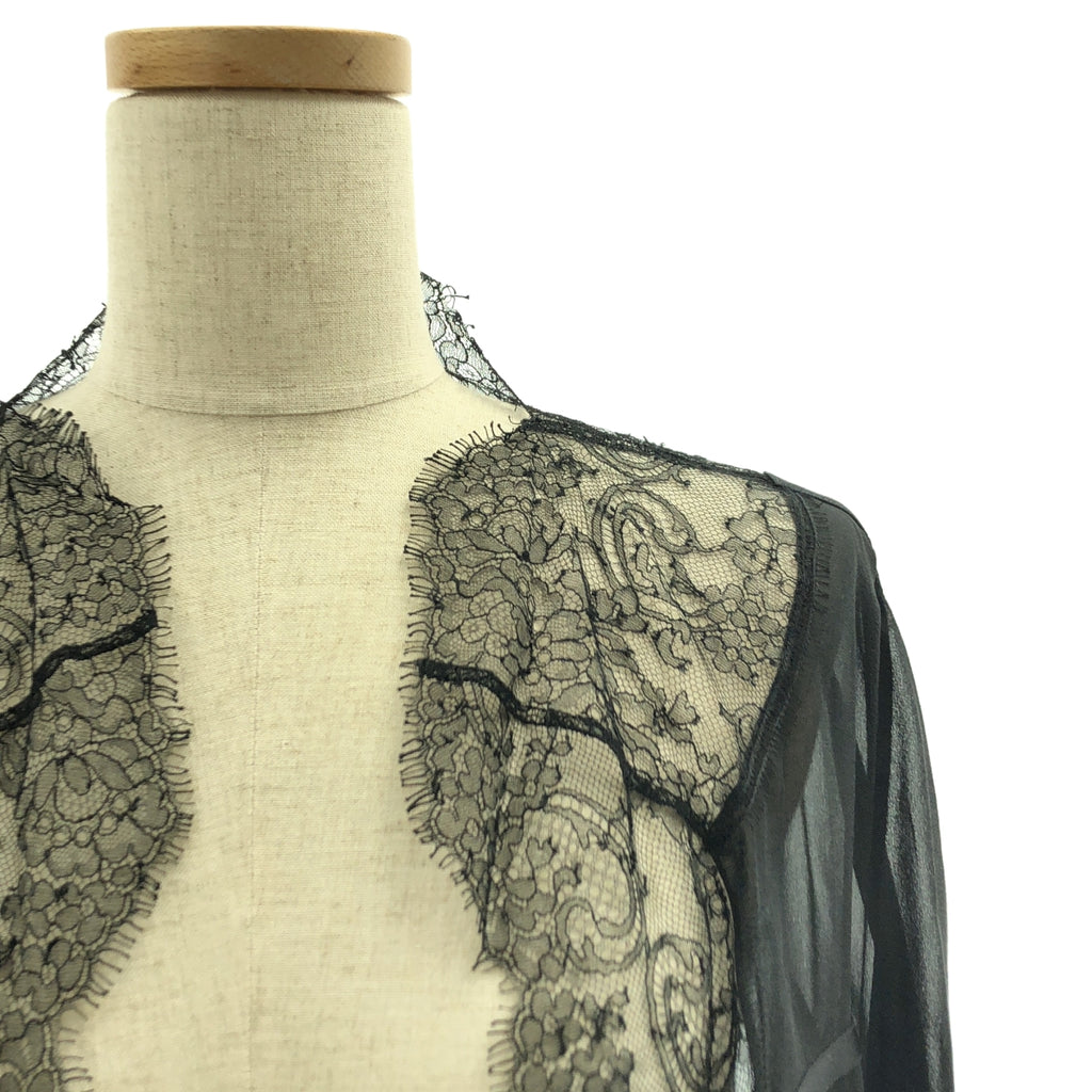 CHANEL / シャネル | boutique / レース 切替 ボタンレス カーディガン |