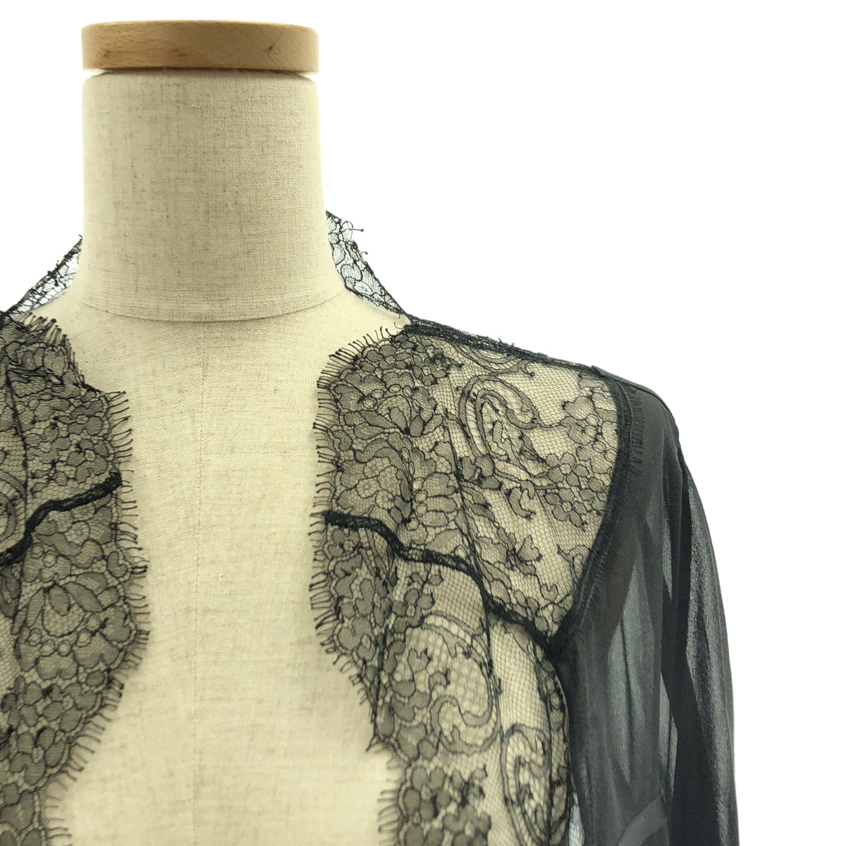 CHANEL / シャネル | boutique / レース 切替 ボタンレス カーディガン |