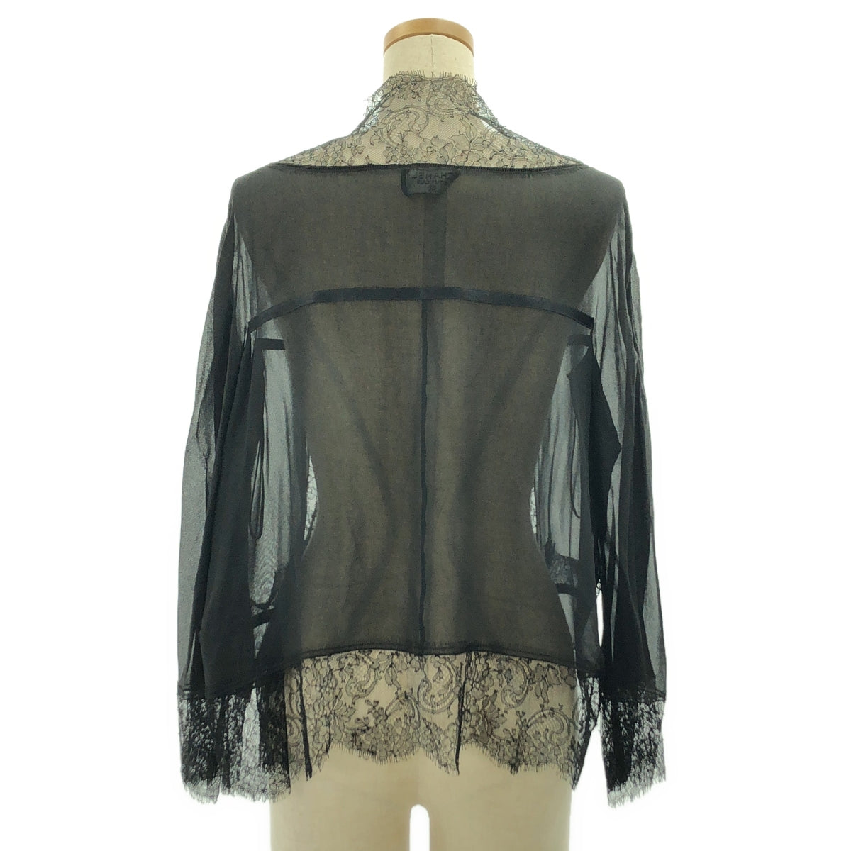 CHANEL / シャネル | boutique / レース 切替 ボタンレス カーディガン |