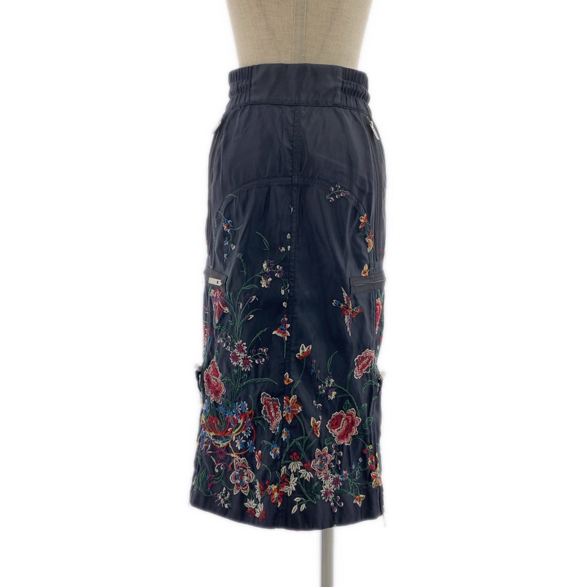 sacai / サカイ | ナイロン エンブロイダリー ジップ スカート | 1 | レディース