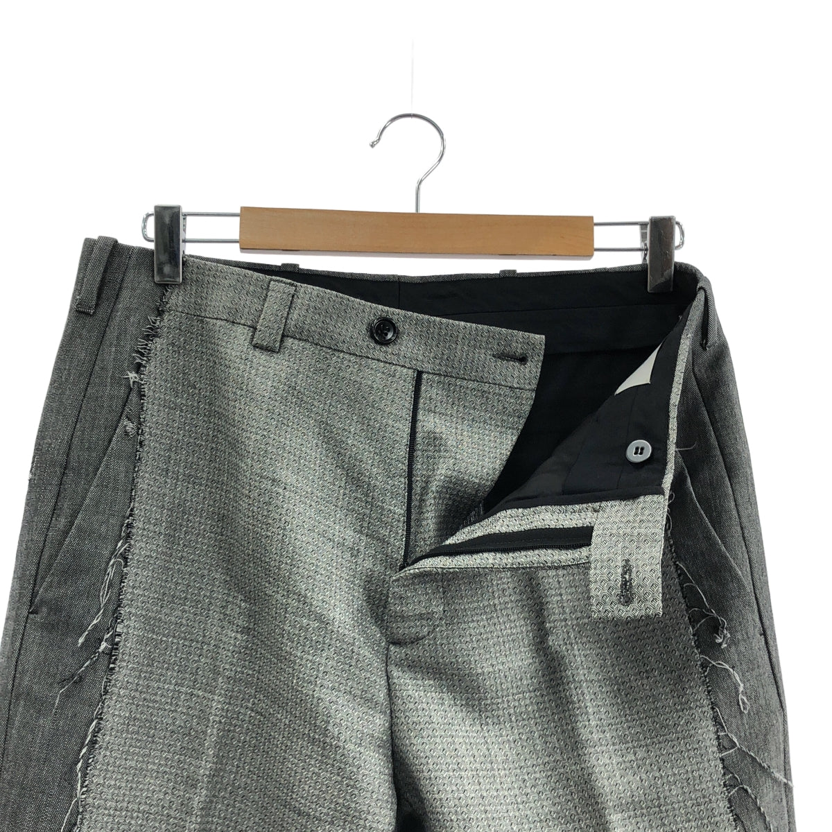 [狀況極佳] Dior Homme | 羊毛與馬海毛前片錐形休閒褲 | 尺寸 48 | 灰色 | 男款