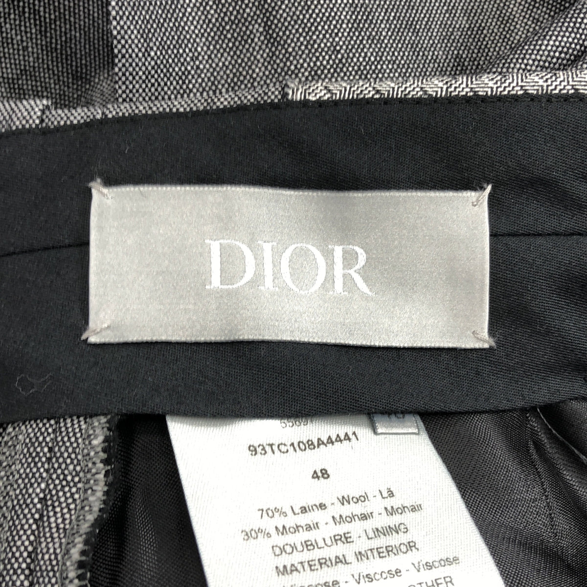 [狀況極佳] Dior Homme | 羊毛與馬海毛前片錐形休閒褲 | 尺寸 48 | 灰色 | 男款