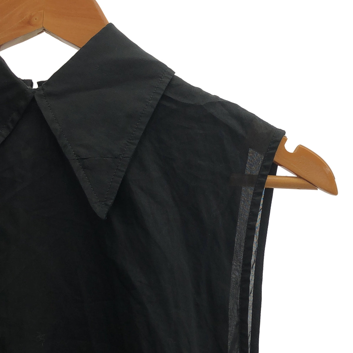 JIL SANDER / 질 썬더 | 2024AW | Shirt Clip Details 클립 디테일 코튼 민소매 셔츠 | 34 | 블랙 | 여성