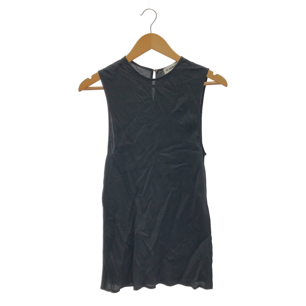 JIL SANDER / 질 썬더 | 2024AW | Shirt Clip Details 클립 디테일 코튼 민소매 셔츠 | 34 | 블랙 | 여성