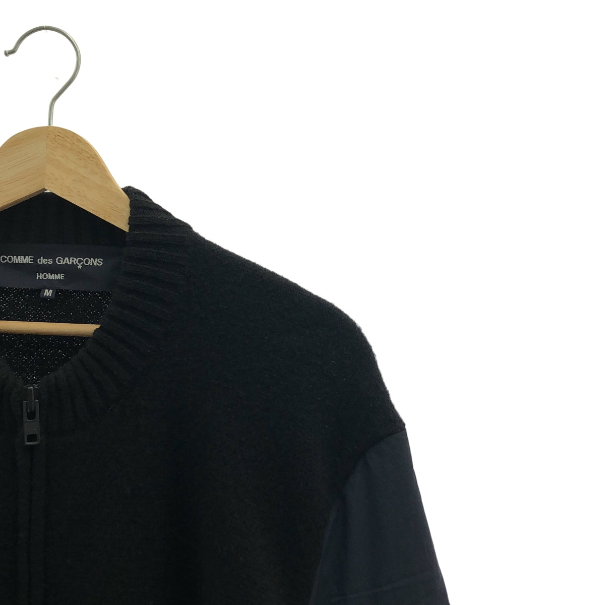 COMME des GARÇONS HOMME | 2022 秋冬 |羊毛與尼龍針織外套 |尺寸 M |黑色/海軍藍 |男士