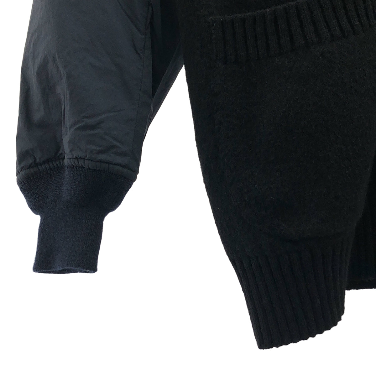 COMME des GARÇONS HOMME | 2022 秋冬 |羊毛與尼龍針織外套 |尺寸 M |黑色/海軍藍 |男士