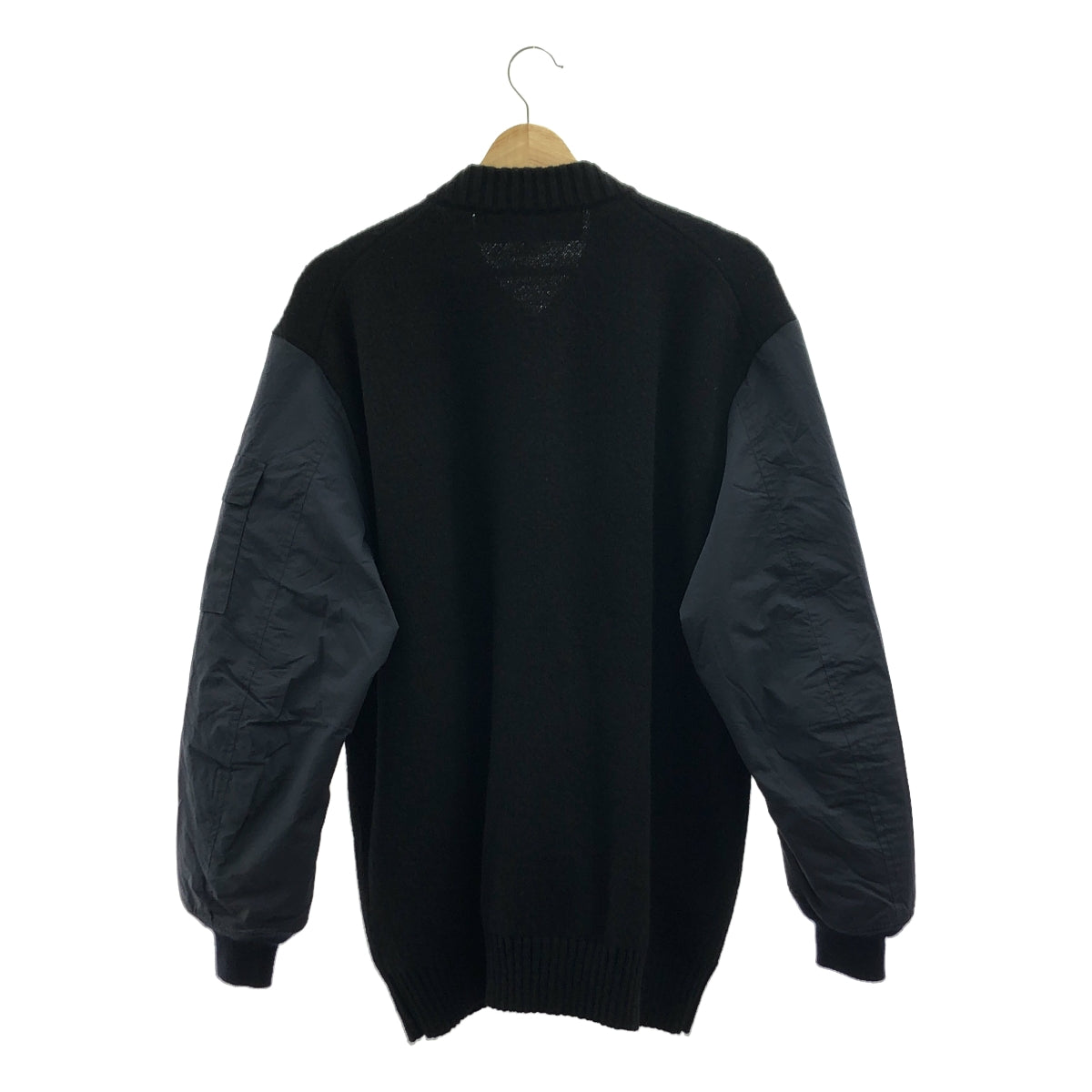 COMME des GARÇONS HOMME | 2022 秋冬 |羊毛與尼龍針織外套 |尺寸 M |黑色/海軍藍 |男士