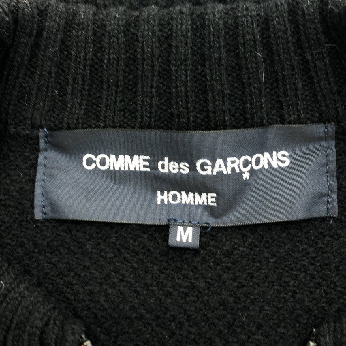 COMME des GARÇONS HOMME | 2022 秋冬 |羊毛與尼龍針織外套 |尺寸 M |黑色/海軍藍 |男士