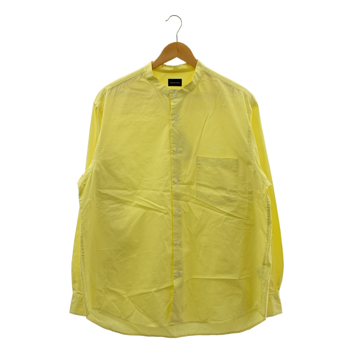 【美品】  UNITED ARROWS green label relaxing / ユナイテッド アローズ グリーン レーベル リラクシング | THOMAS MASON トーマスメイソン 別注 バンドカラーシャツ | XL | イエロー | メンズ