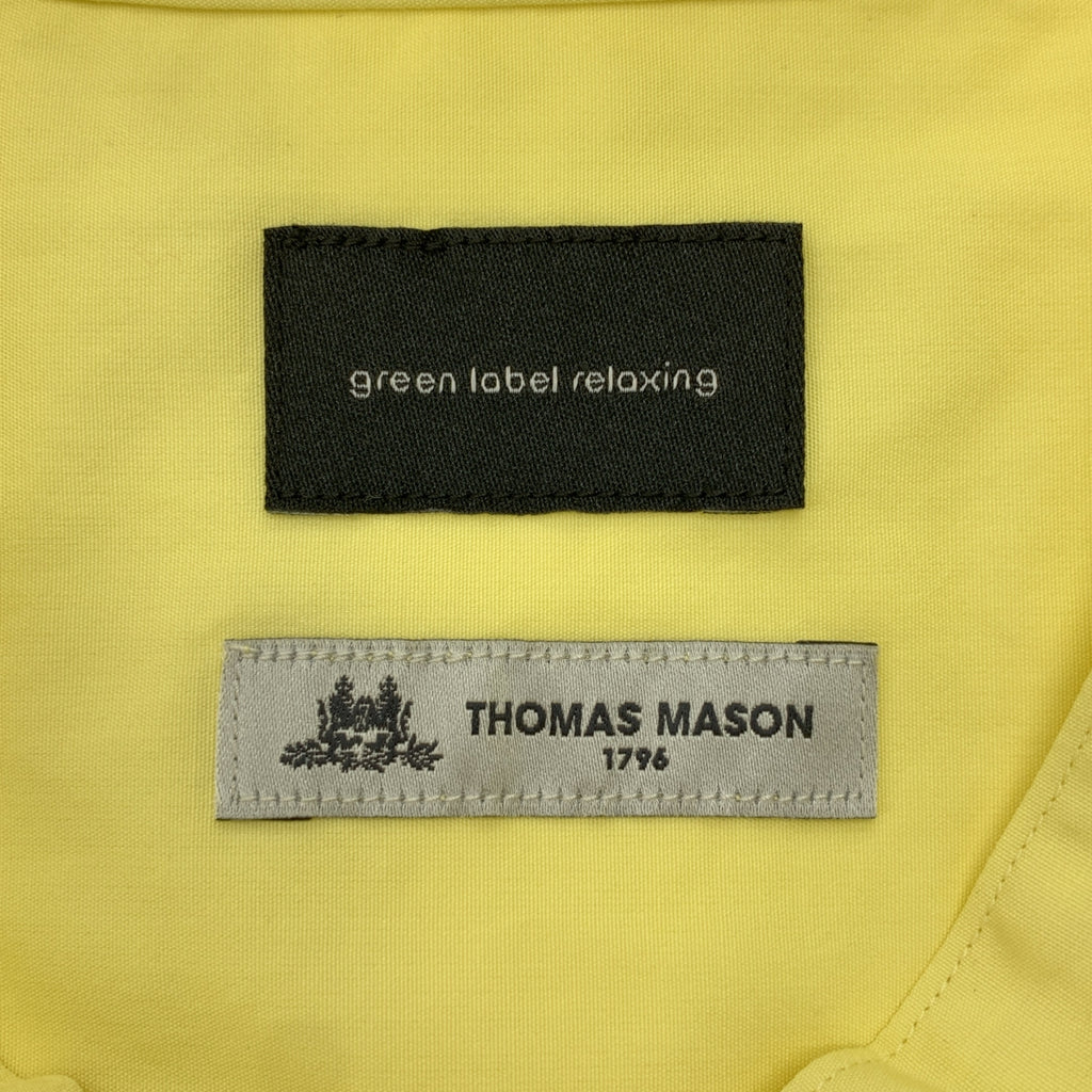 【美品】  UNITED ARROWS green label relaxing / ユナイテッド アローズ グリーン レーベル リラクシング | THOMAS MASON トーマスメイソン 別注 バンドカラーシャツ | XL | イエロー | メンズ