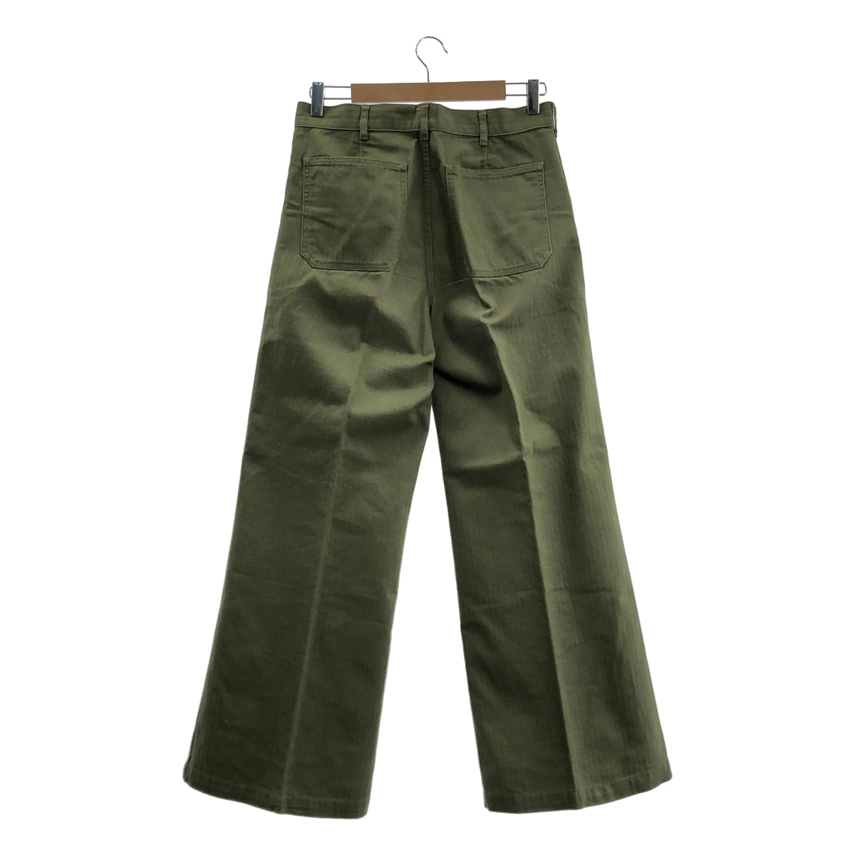 HYKE / 하이크 | 코튼 밀리터리 와이드 팬츠 | 2 | 카키 | 여성