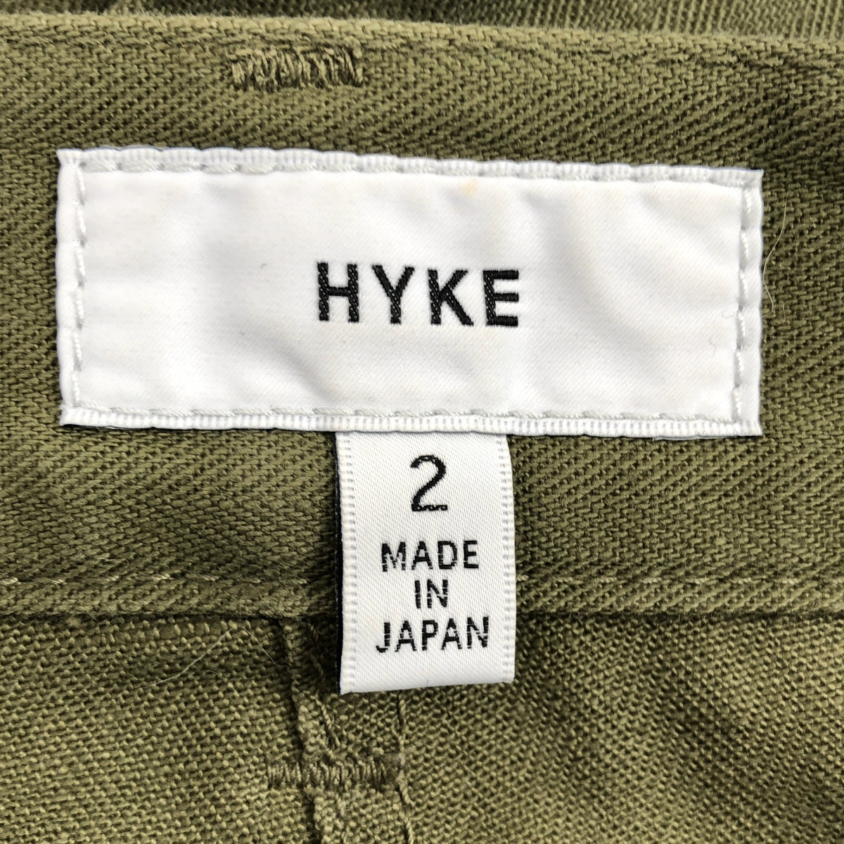 HYKE / 하이크 | 코튼 밀리터리 와이드 팬츠 | 2 | 카키 | 여성