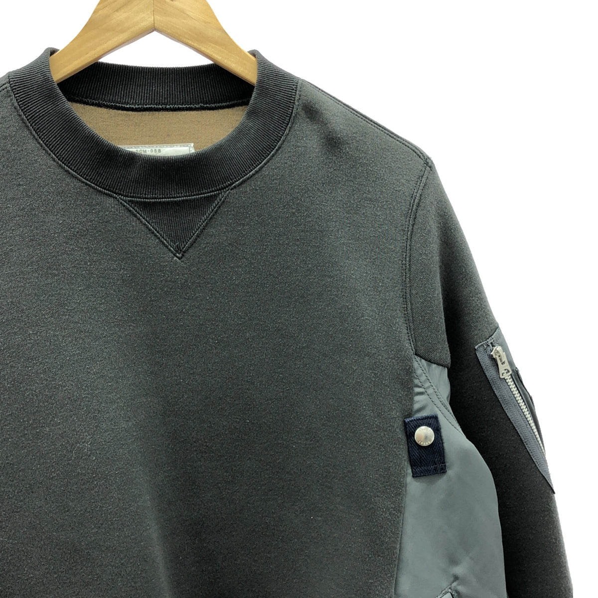 sacai / サカイ | 2023SS | Sponge Sweat x Nylon Twill Pullover / 異素材 スポンジ スウェット プルオーバー | 1 | メンズ