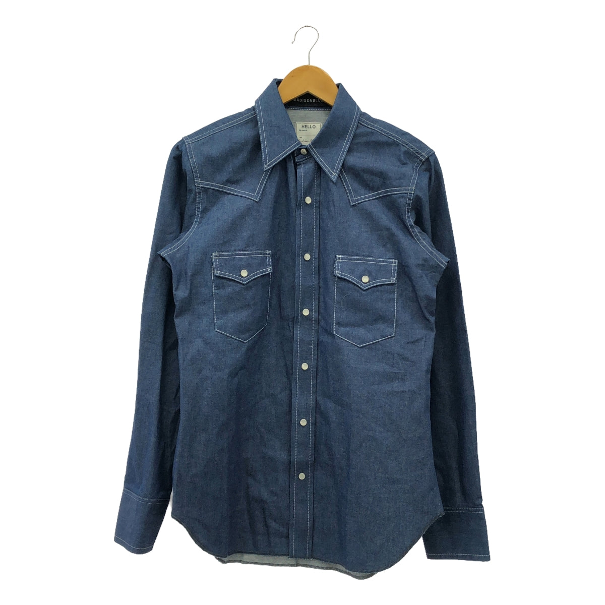 【미품】 MADISON BLUE / 매디슨 블루 | WESTERN SHIRT 데님 웨스턴 셔츠 유니섹스 | 03 (XS) | 인디고 | 남성