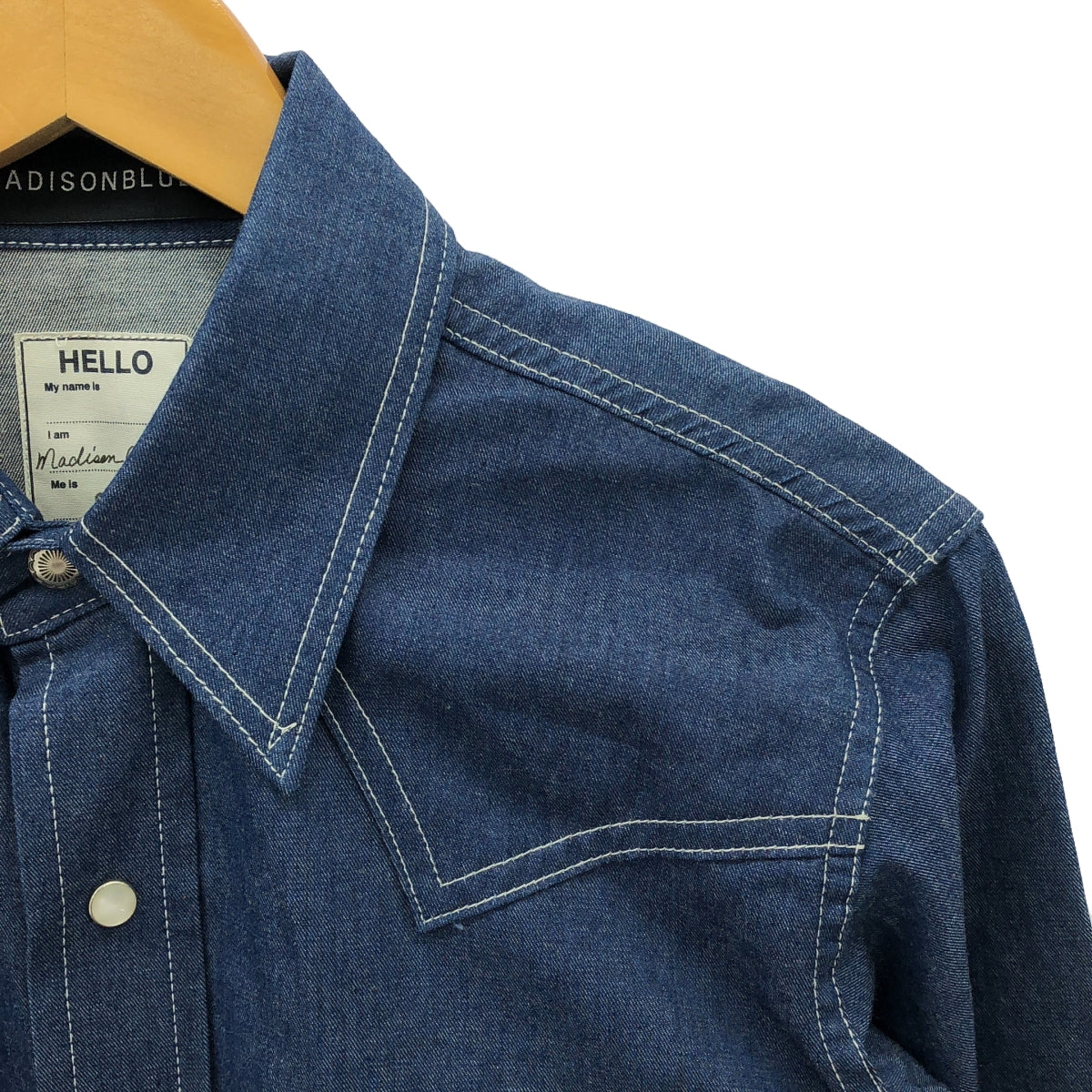 [Good Condition] MADISON BLUE | WESTERN SHIRT Denim Western Shirt Unisex | 03 (XS) | Indigo | Men's