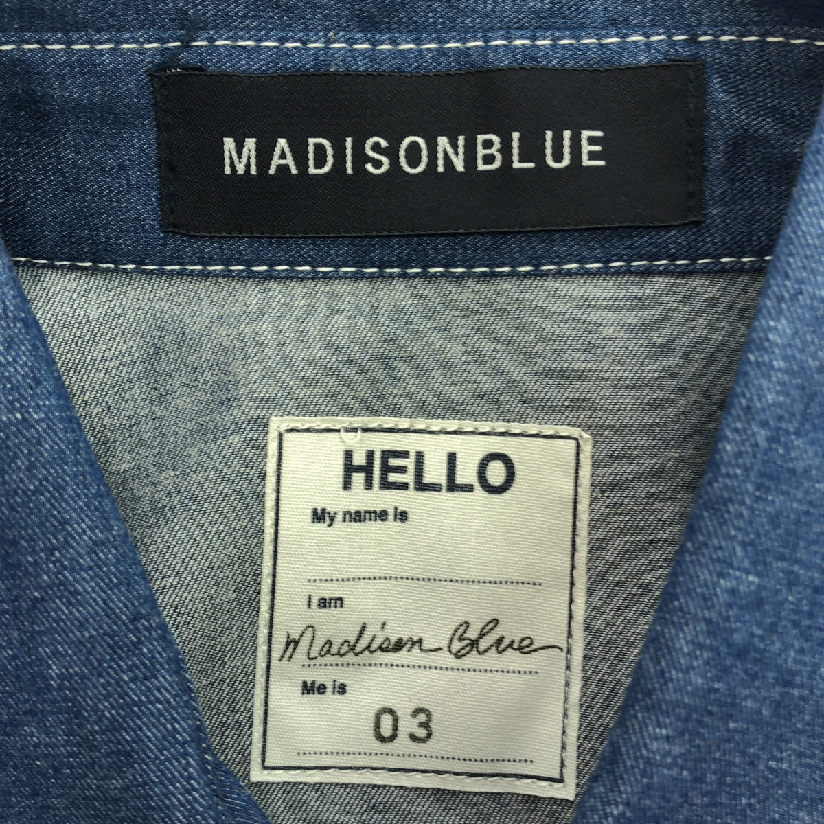 [Good Condition] MADISON BLUE | WESTERN SHIRT Denim Western Shirt Unisex | 03 (XS) | Indigo | Men's