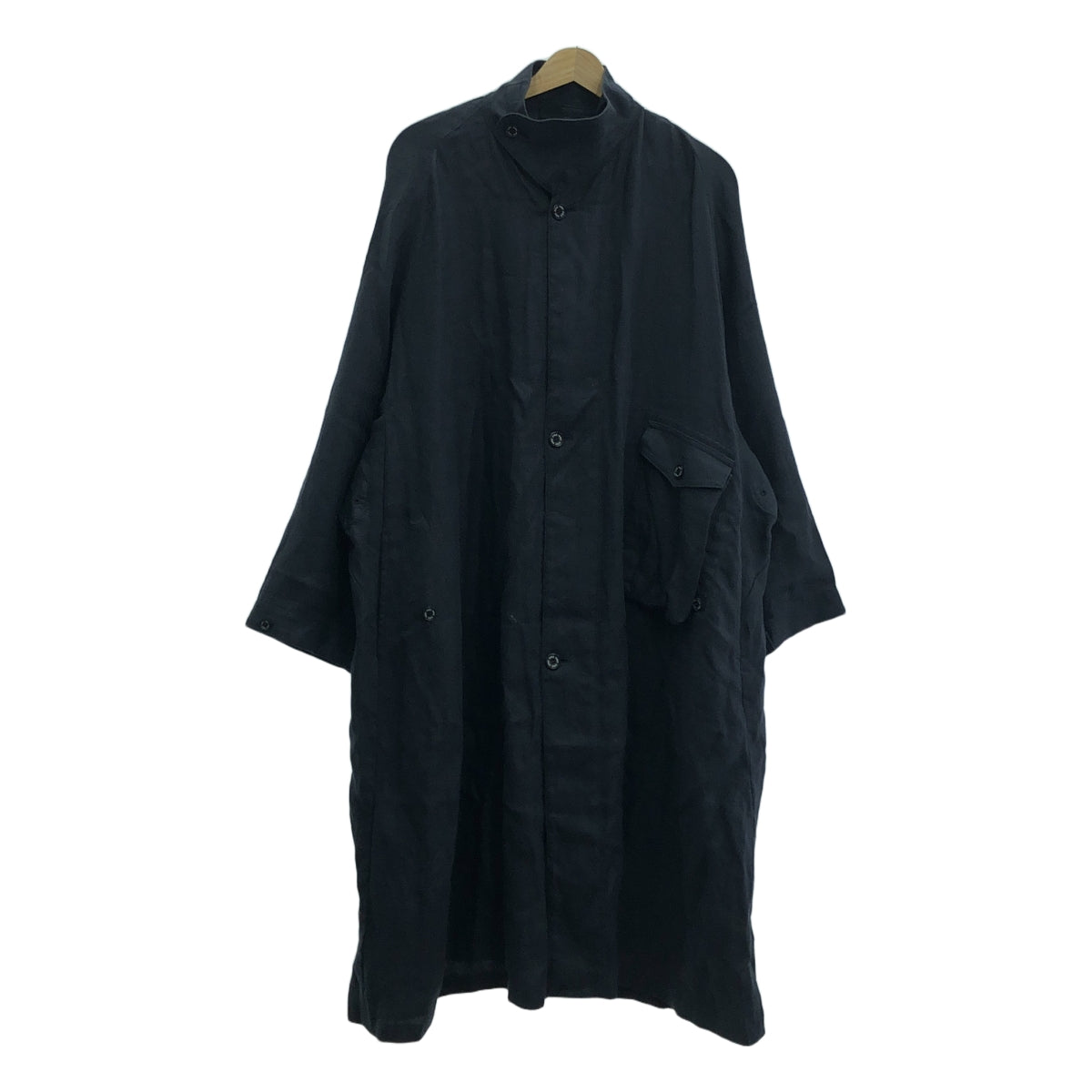 HYKE / ハイク | × 三越伊勢丹 別注 LINEN MILITARY COAT / リネン ミリタリー オーバーコート | 1 | ダークネイビー系 | レディース