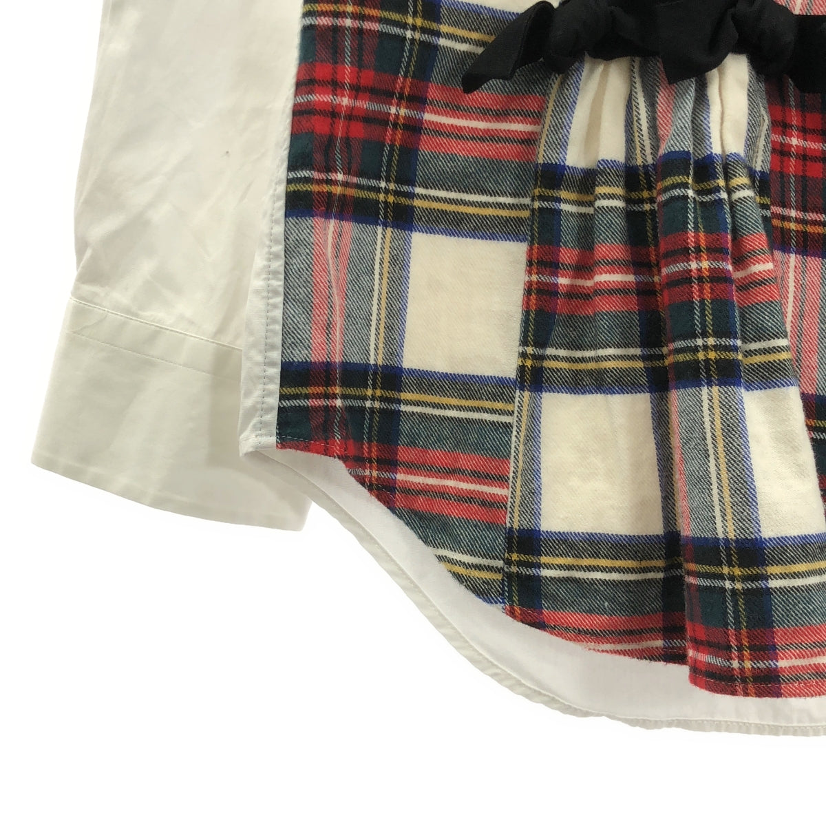 tricot COMME des GARÇONS | 2017 秋冬 | 混合材質格紋蝴蝶結裝飾圓領襯衫 | M 碼 | 女款