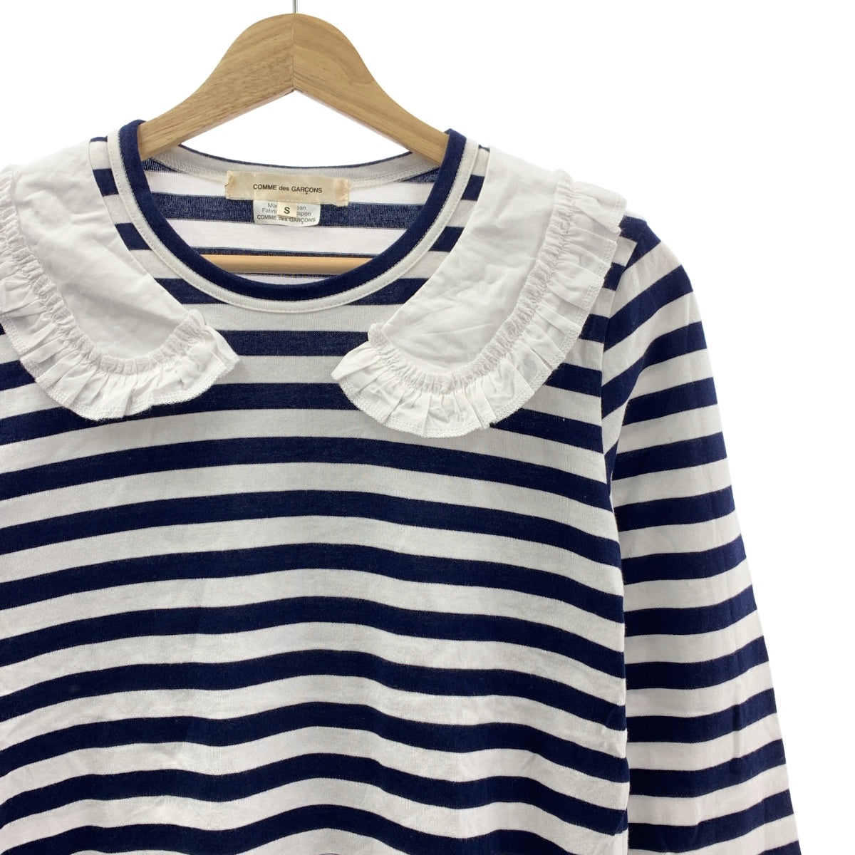 COMME des GARÇONS | 2016 春夏 | 荷葉邊領條紋上衣 | S 碼 | 女款