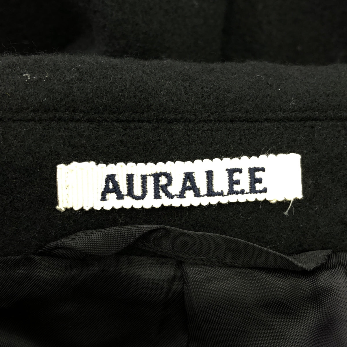 AURALEE | 2024AW | 羊絨羊毛莫瑟半大衣 | 全襯裡 | 0 | 黑色 | 女款