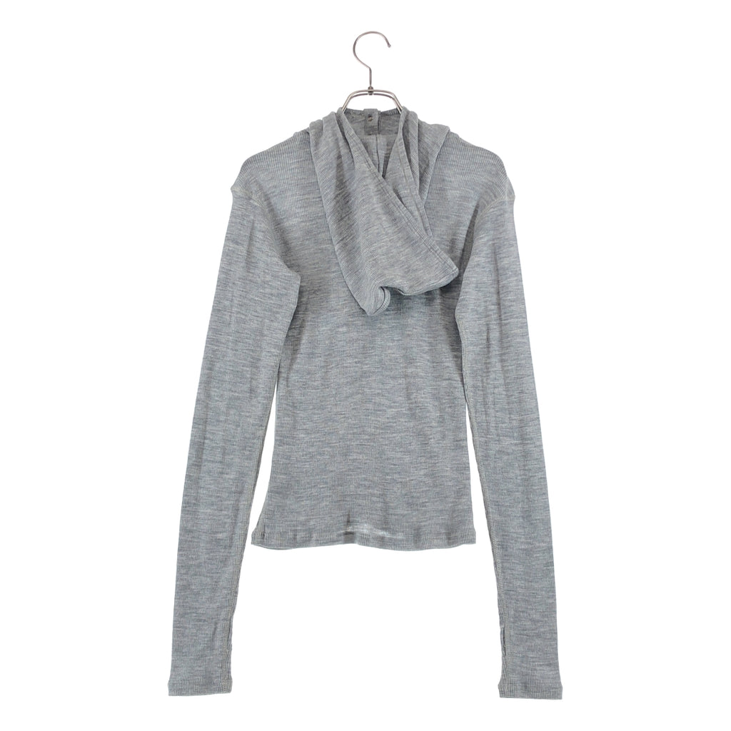 CLANE / クラネ | WOOL RIB HOODED TIGHT TOPS リブ トップス | 1 | レディース
