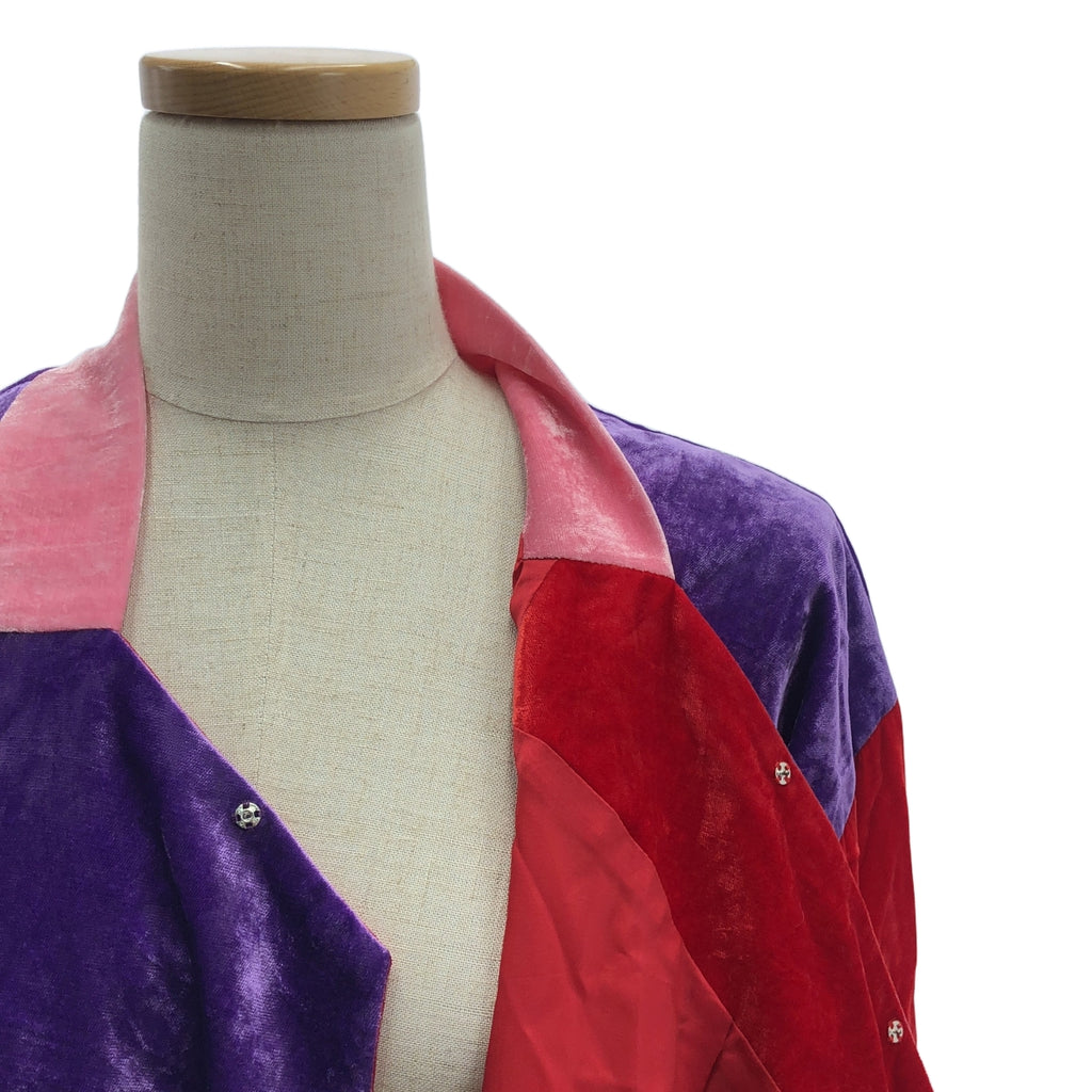 [品相良好] COMME des GARCONS COMME des GARCONS / Comme Comme | 2021秋冬 |絲絨中國連身裙 | S |紅色 / 紫色 / 藍色 / 粉紅色 |女性的