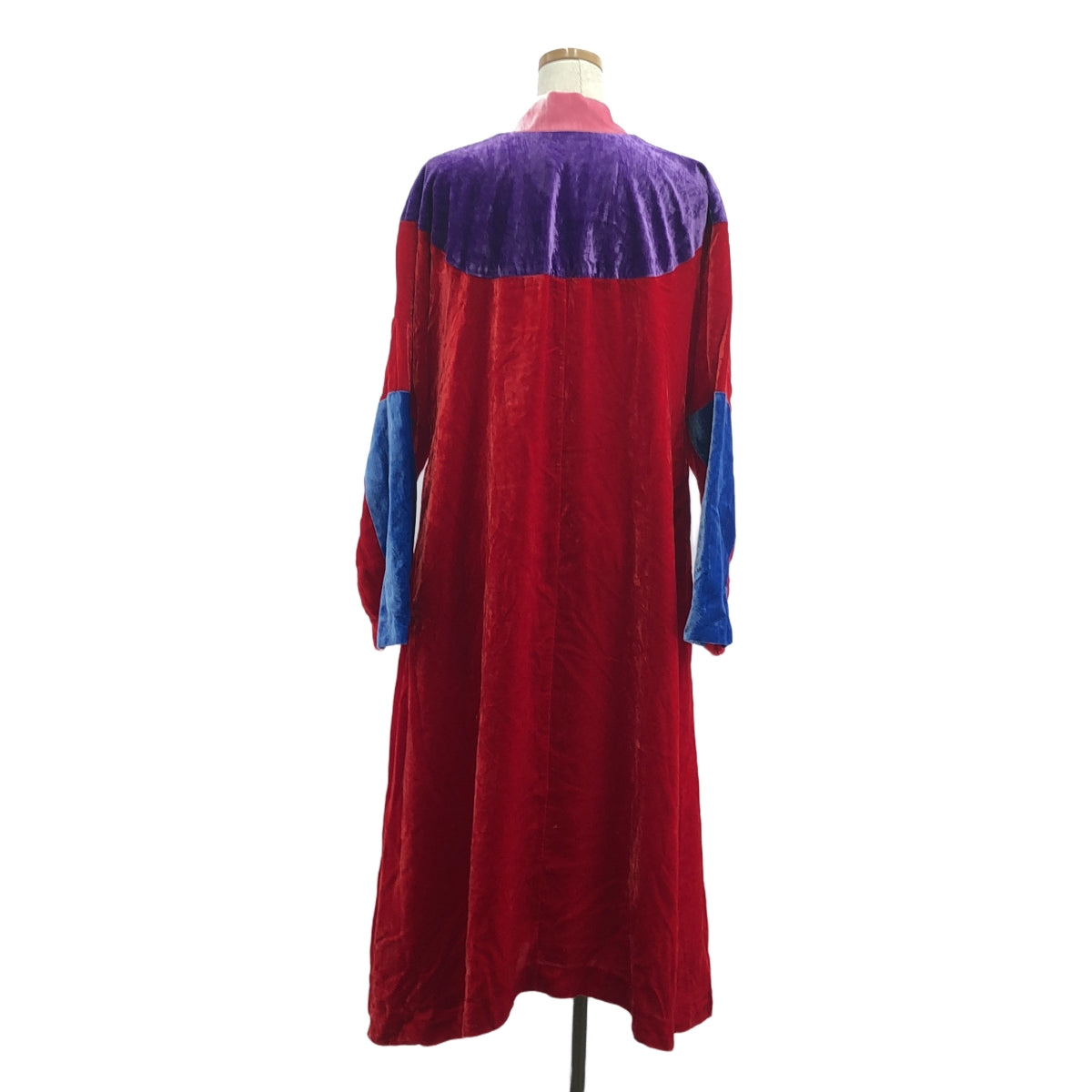 【美品】  COMME des GARCONS COMME des GARCONS / コムコム | 2021AW | ベロア チャイナ ワンピース | S | レッド / パープル / ブルー / ピンク | レディース