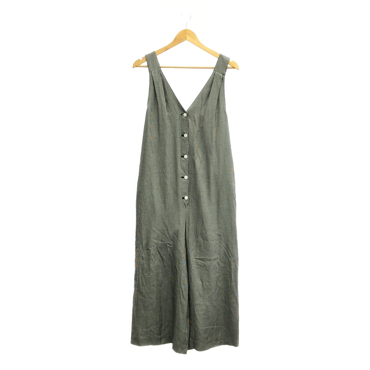 【미품】 COLUMN / 칼럼 | 치토리 격자 콤비네손 올인원 | 38 | 화이트 / 블랙 | 여성