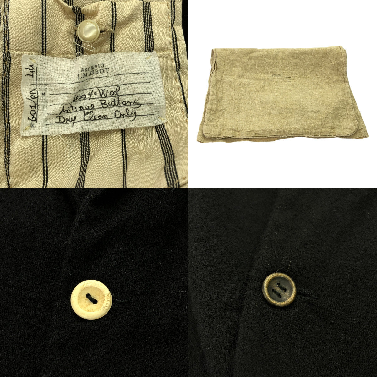 【美品】  ARCHIVIO J.M.Ribot / アルキビオジェイエムリボット | GOI/PN / wool jacket / ウール 縮絨 ジャケット / 総裏地 | 44 | black | メンズ