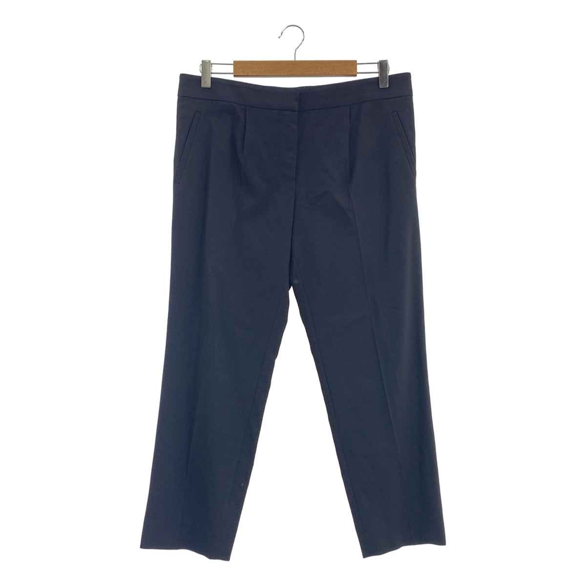 BALENCIAGA / バレンシアガ | ウール混 センタープレス  テーパード パンツ | 42 | ブラック | レディース