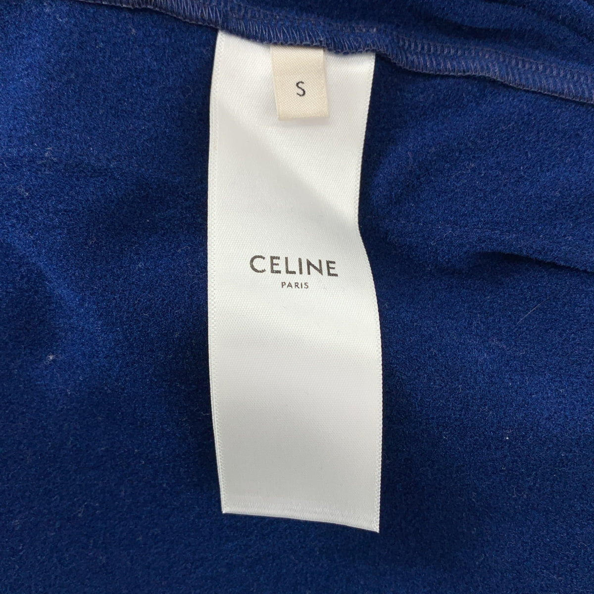 [狀況極佳] CELINE | 側條紋標誌刺繡喇叭運動褲 | S碼 | 海軍藍/橙色 | 女款