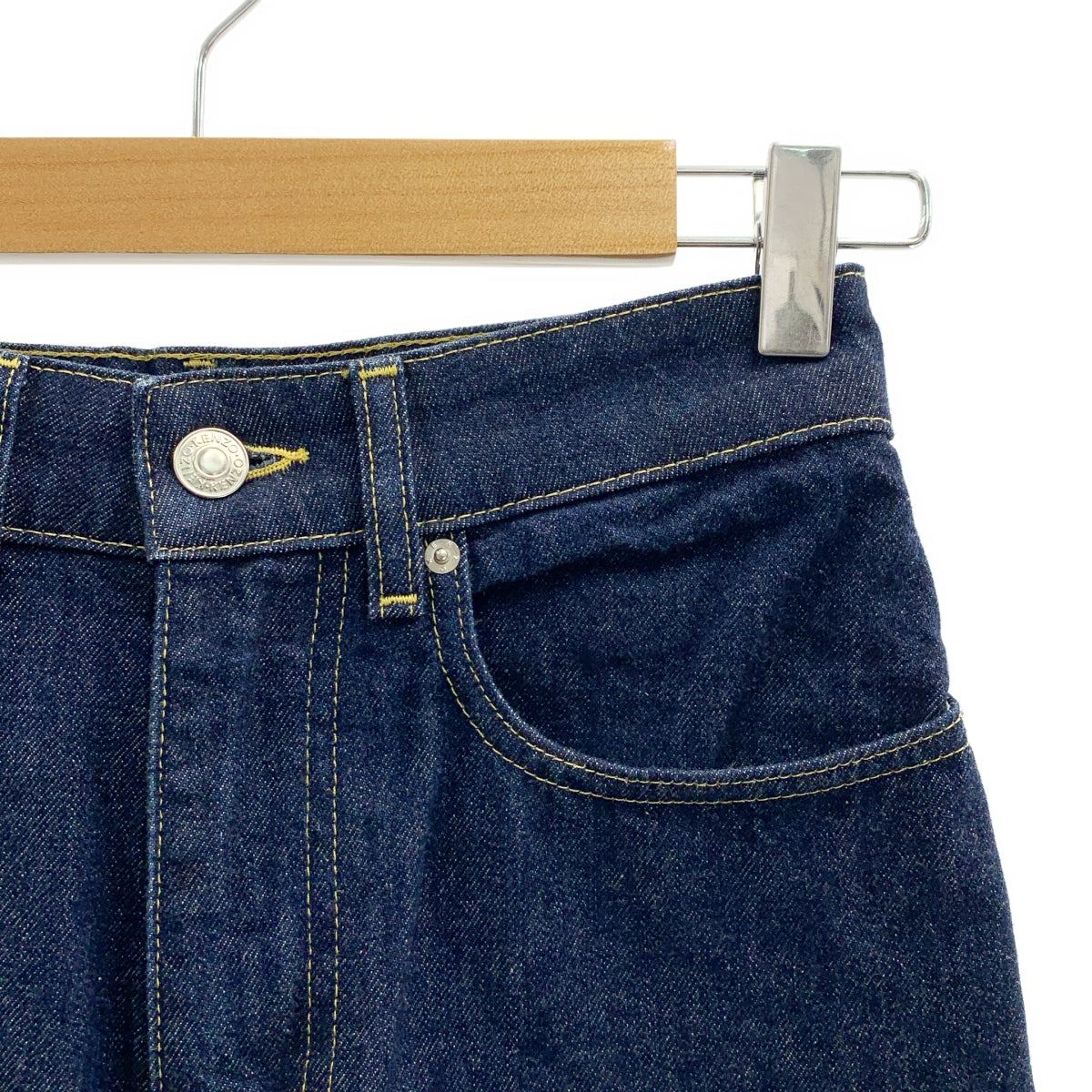 KENZO | 標誌皮革貼片深海軍藍牛仔褲 | 尺寸 25 | 女款