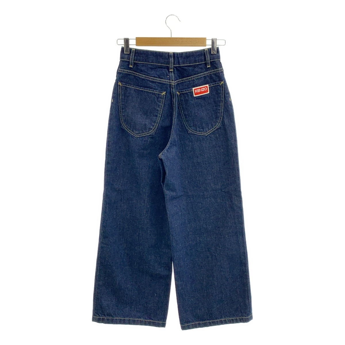 KENZO | 標誌皮革貼片深海軍藍牛仔褲 | 尺寸 25 | 女款