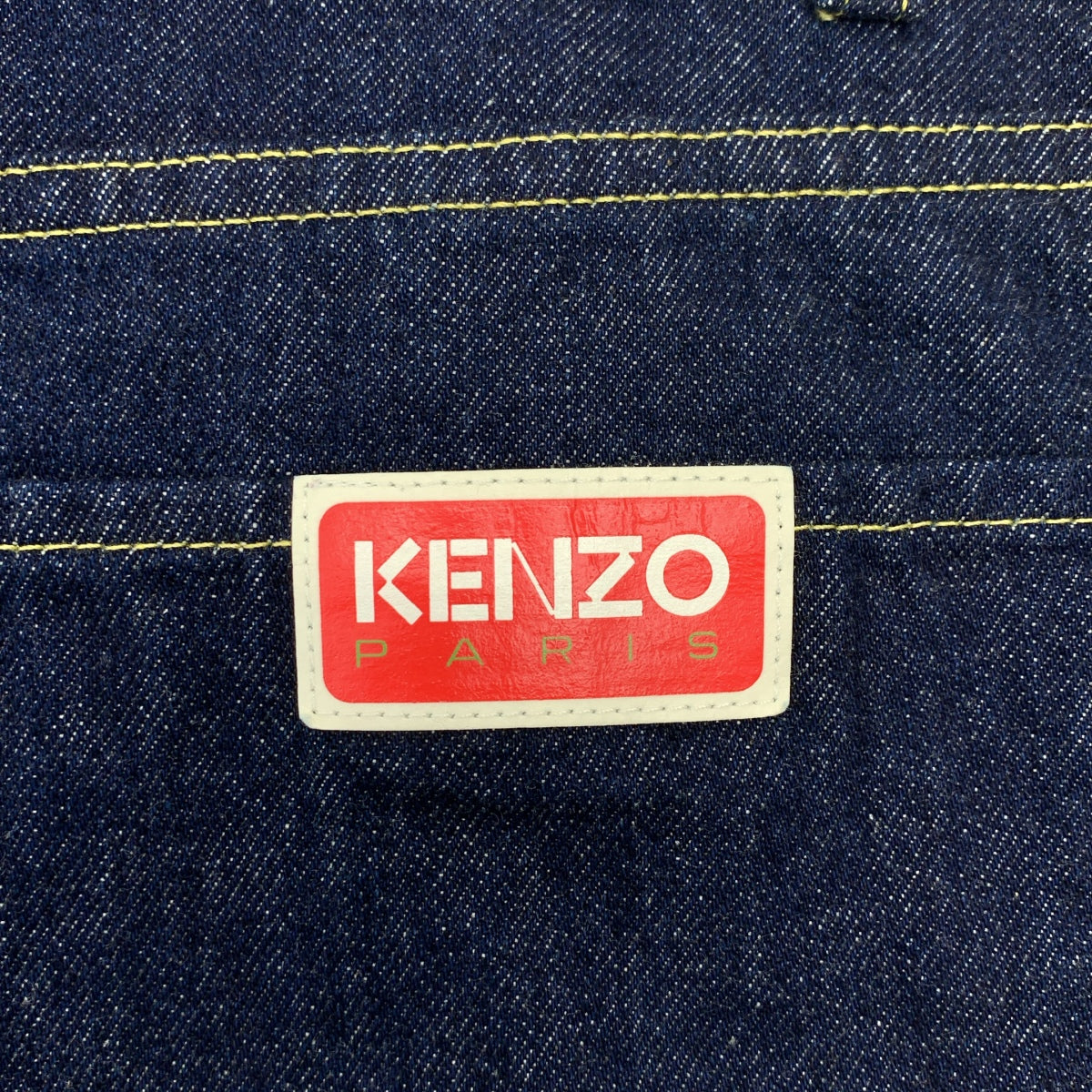 KENZO / 켄조 | 로고 가죽 패치 진한 청바지 데님 바지 | 25 | 여성