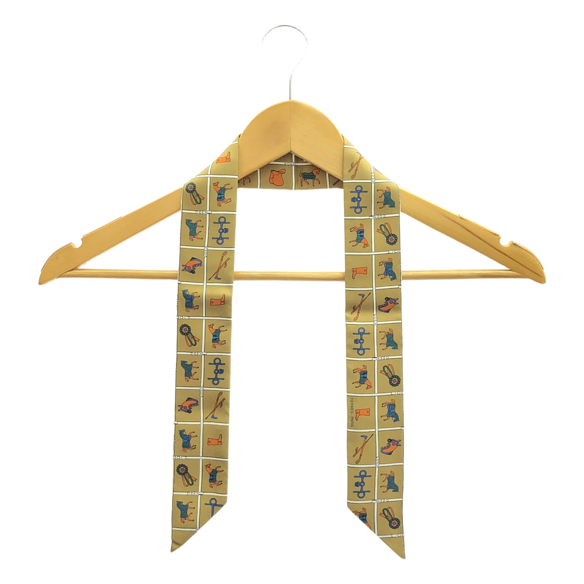 [狀況良好] 愛馬仕 | Couvertures et Tenues de Jour / 真絲斜紋絲帶圍巾 |多色的