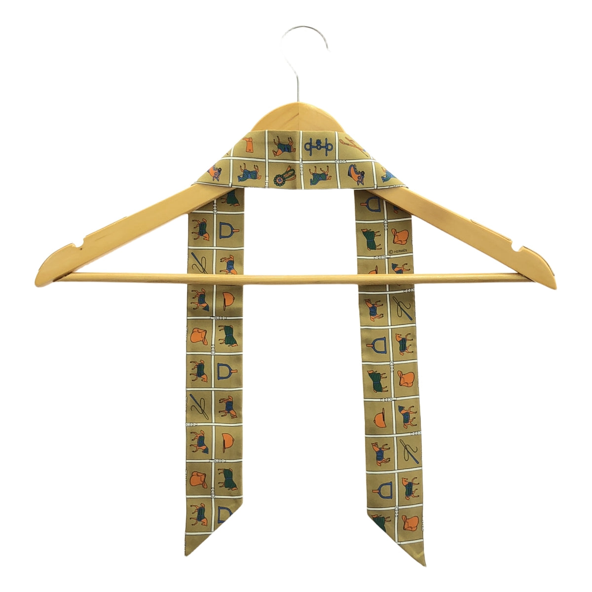 [狀況良好] 愛馬仕 | Couvertures et Tenues de Jour / 真絲斜紋絲帶圍巾 |多色的