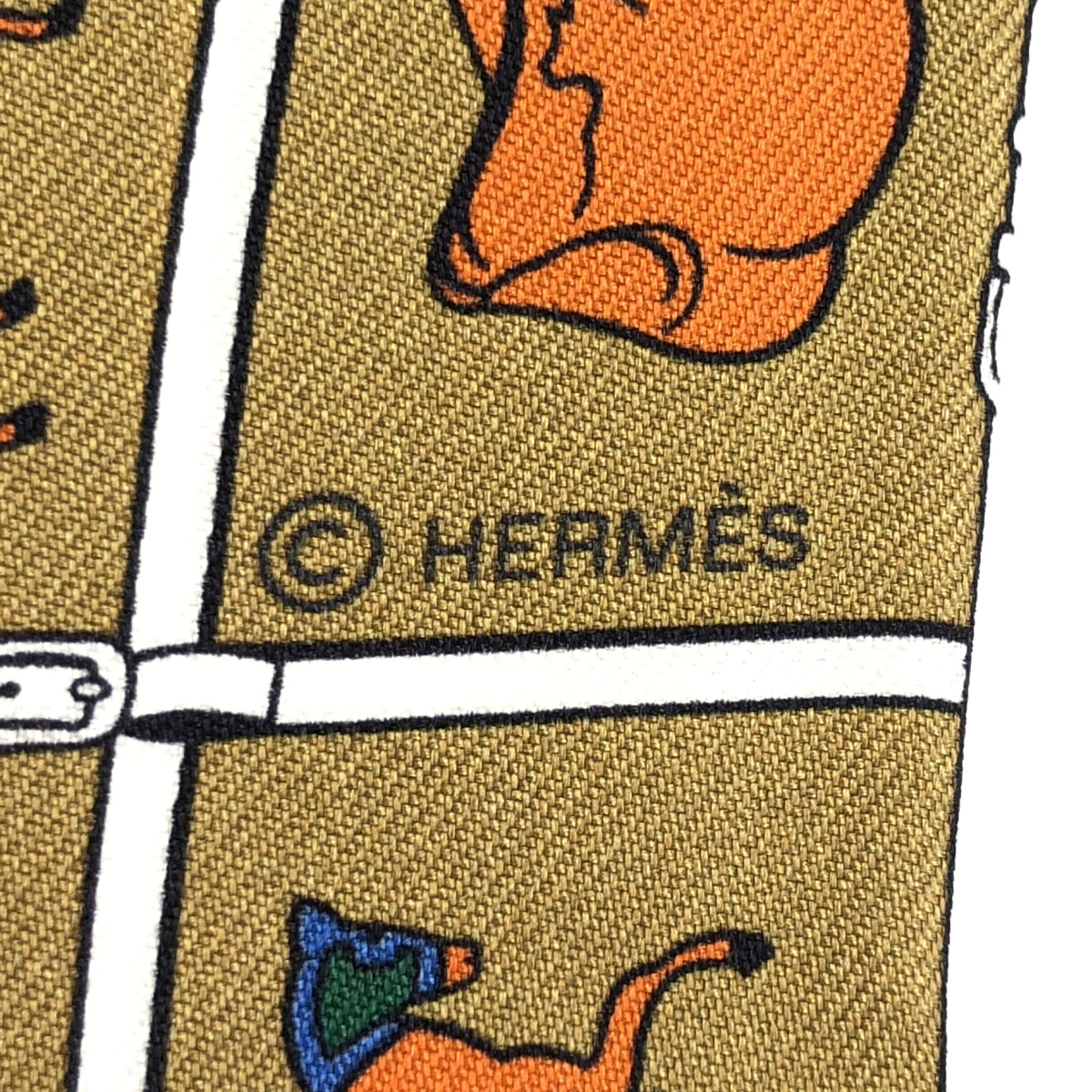 [狀況良好] 愛馬仕 | Couvertures et Tenues de Jour / 真絲斜紋絲帶圍巾 |多色的