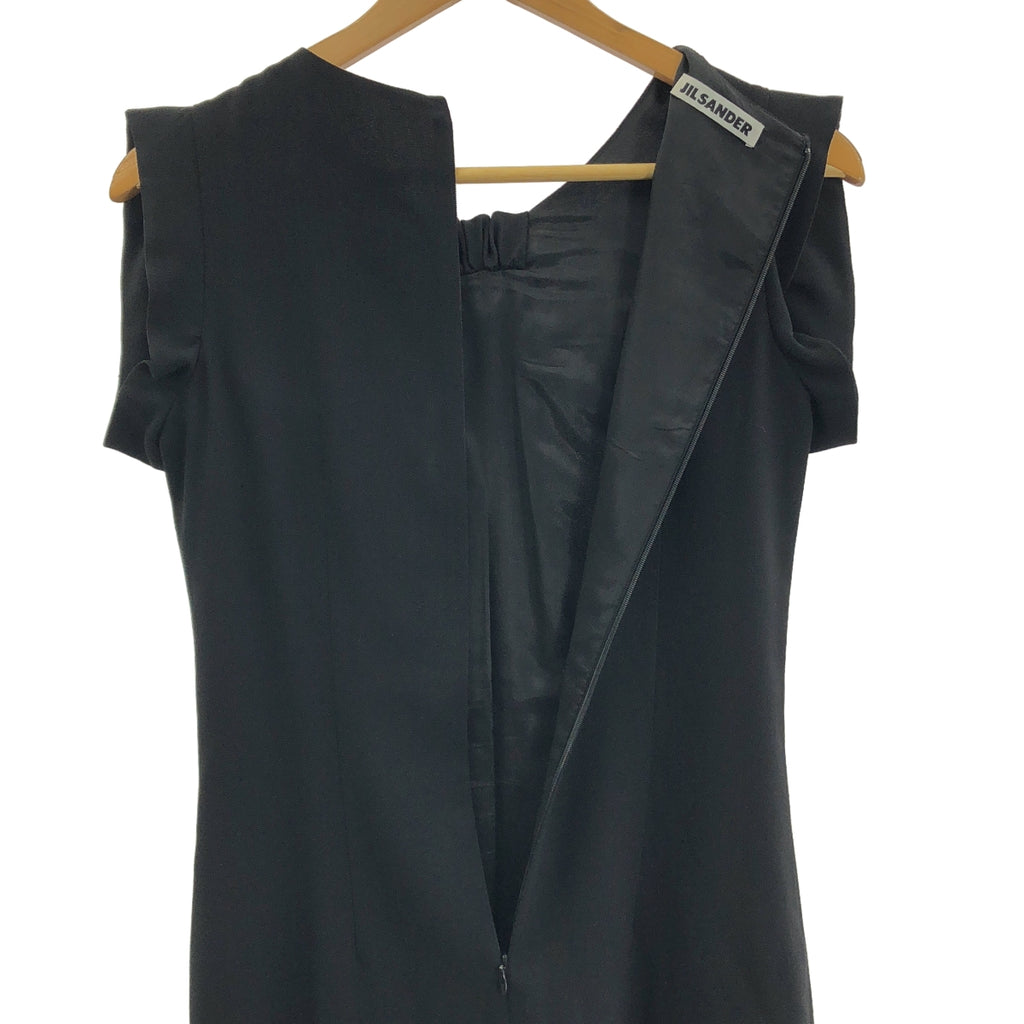 JIL SANDER / ジルサンダー | ウール混 リボン ノースリーブ ロング ワンピース | 34 | レディース