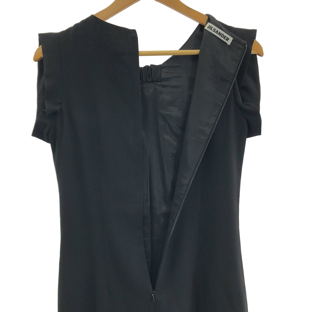 JIL SANDER / ジルサンダー | ウール混 リボン ノースリーブ ロング ワンピース | 34 | レディース