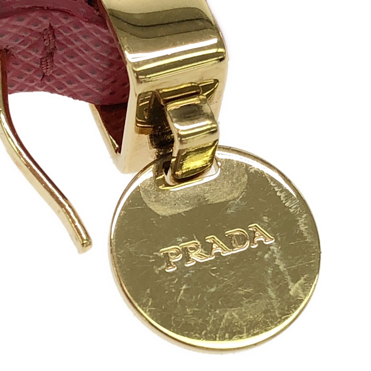 【미품】 PRADA / 프라다 | 가죽 스터드 팔찌 액세서리 | 핑크 | 여성