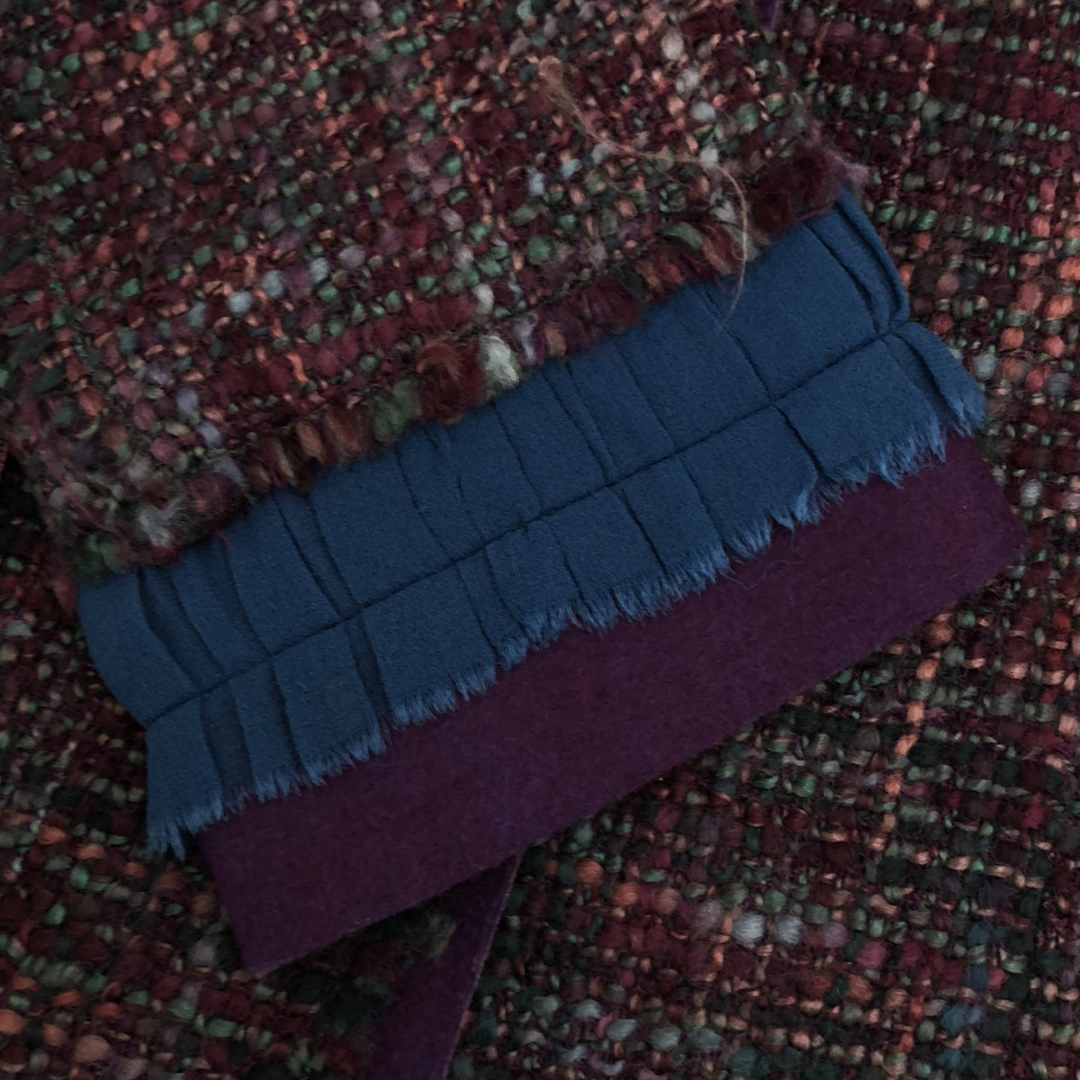 PHILOSOPHY DI ALBERT / フィロソフィーディアルベルタフェレッティ | ウール混 ツイード 異素材ドッキング ジャケット | 40 | パープル | レディース