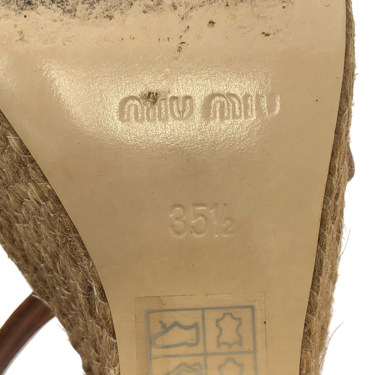 miu miu / ミュウミュウ | エスパドリーユ ウェッジソール サンダル | 35.5 | ブラウン / ベージュ / ゴールド | レディース