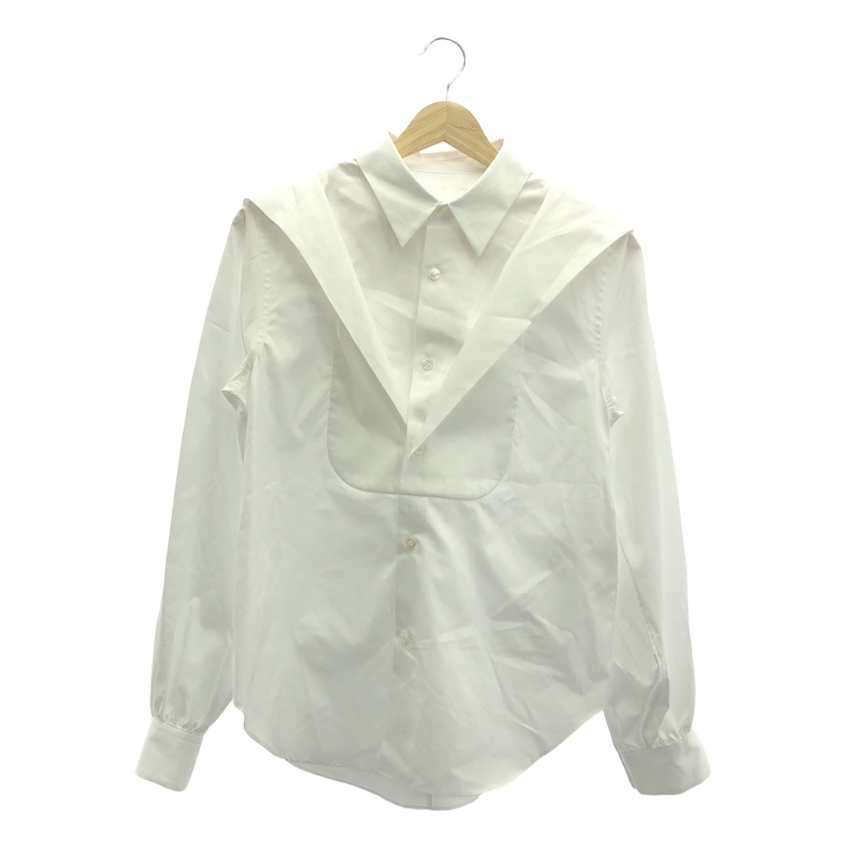 【美品】  noir kei ninomiya / ノワールケイニノミヤ | 2025SS | コットン フーディシャツ | S | ホワイト | レディース