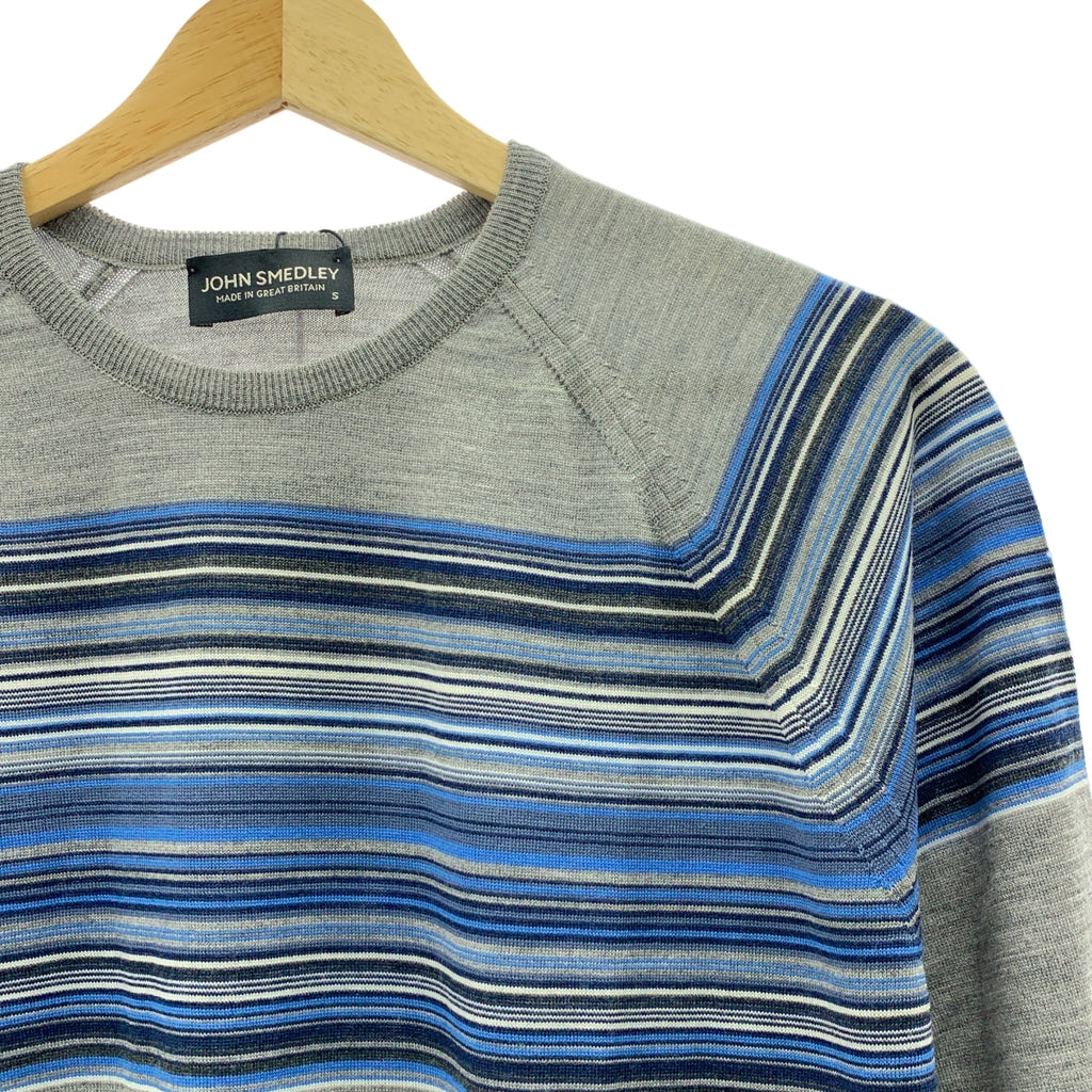 JOHN SMEDLEY / 존스 메들리 | 메리노 울 테두리 라글란 슬리브 하이 게이지 크루 넥 니트 | S | 남성