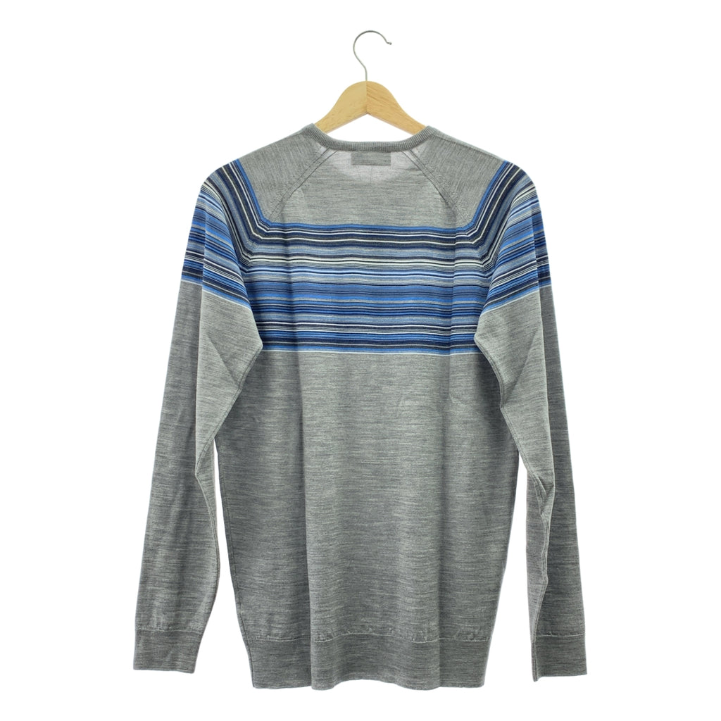 JOHN SMEDLEY / 존스 메들리 | 메리노 울 테두리 라글란 슬리브 하이 게이지 크루 넥 니트 | S | 남성