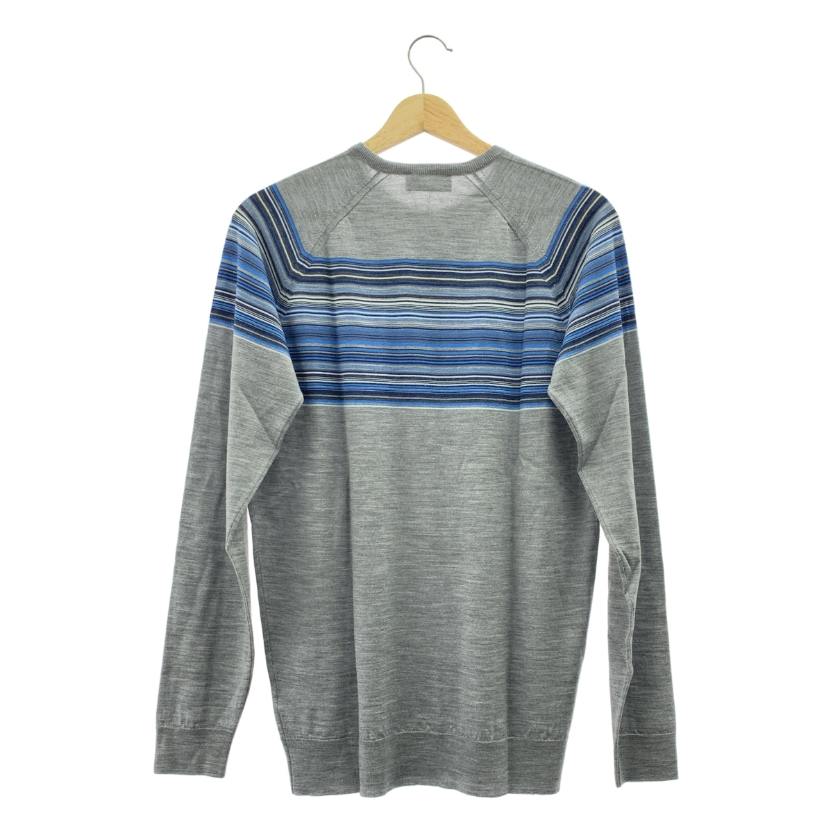 JOHN SMEDLEY / 존스 메들리 | 메리노 울 테두리 라글란 슬리브 하이 게이지 크루 넥 니트 | S | 남성