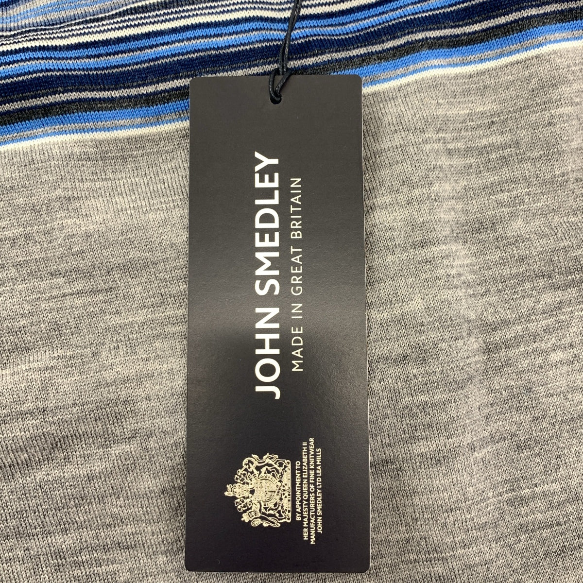 JOHN SMEDLEY / 존스 메들리 | 메리노 울 테두리 라글란 슬리브 하이 게이지 크루 넥 니트 | S | 남성