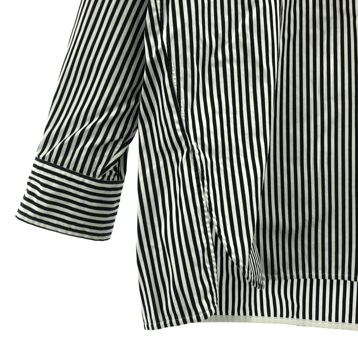 TICCA | 條紋方形超大襯衫 | F 碼 | 黑白 | 女款