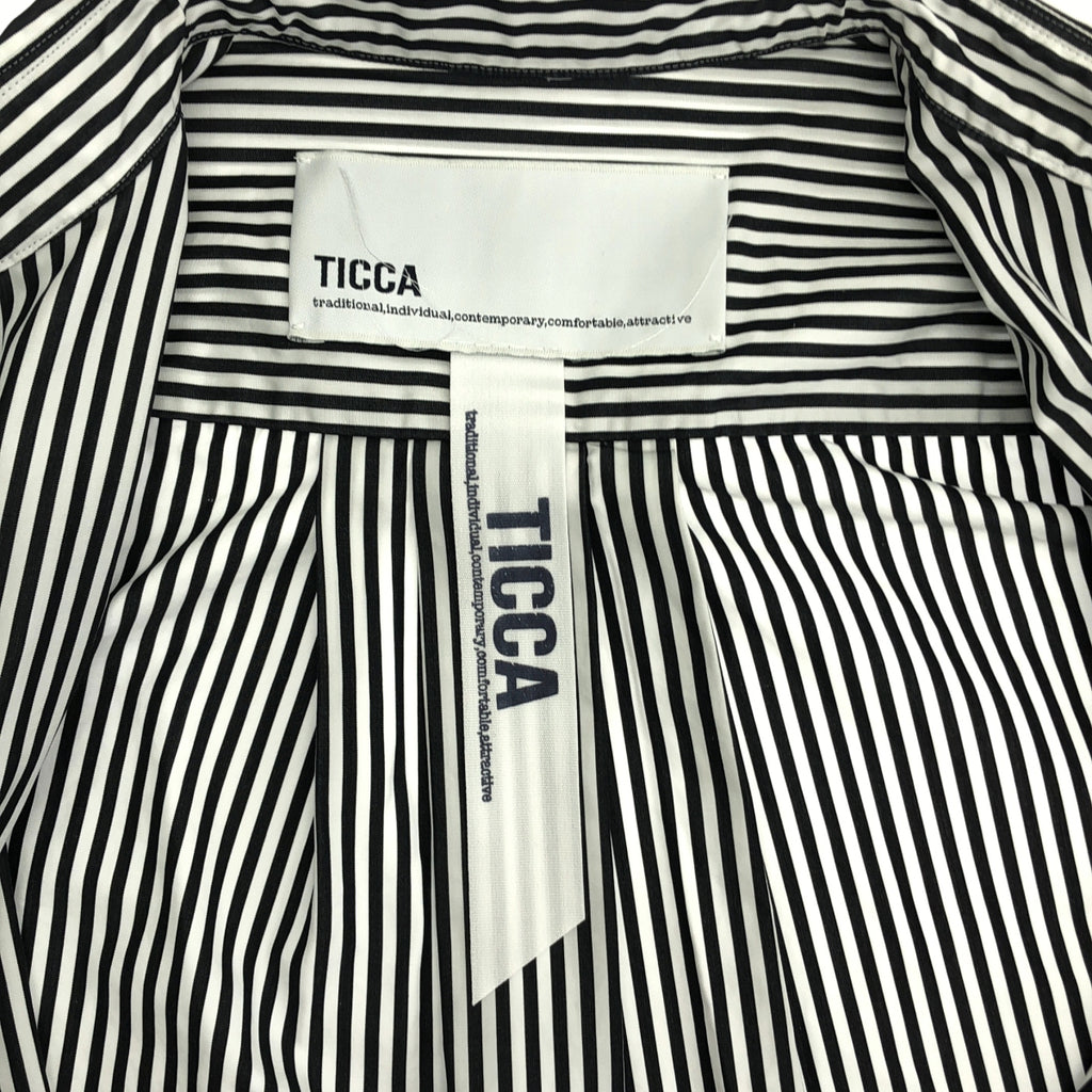 TICCA / ティッカ | ストライプ スクエア ビッグシャツ | F |