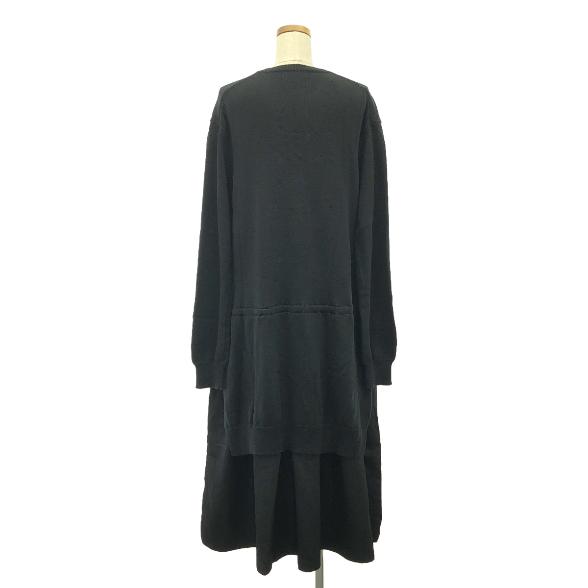 BLACK COMME des GARCONS / ブラックコムデギャルソン | 2021AW | 異素材 切替 ニット ドッキング ワンピース | S | ブラック | レディース